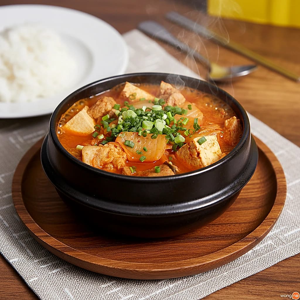 Kimchi Tofu Soup after